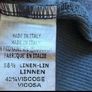 Ladies Navy Linen Mix Top, Made In Italy Image 3