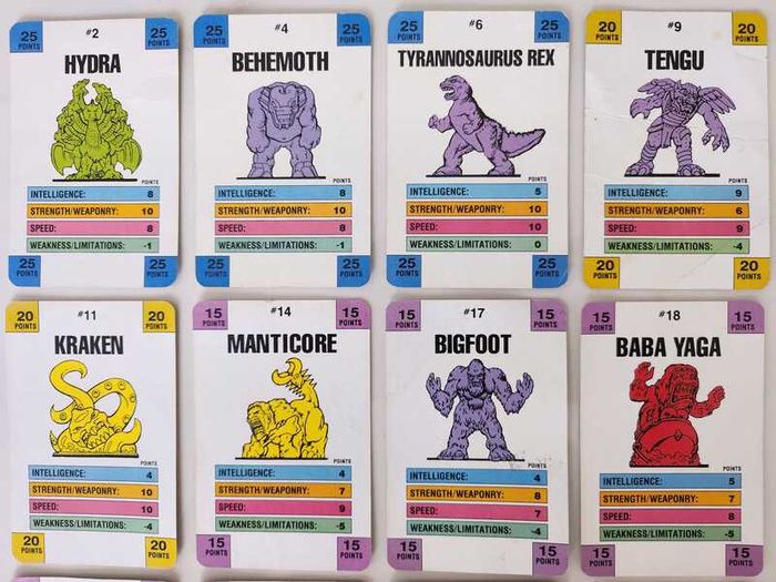 Monster in my Pocket battle cards