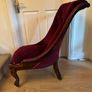 Antique Victorian Rosewood Slipper Chair Image 4