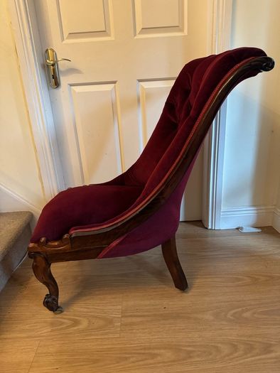 Antique Victorian Rosewood Slipper Chair