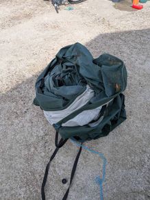 caravan cover with a damaged zip