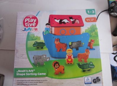 Playtive Junior Noahs Ark Wooden Animal Shape Sorter Sorting Toy