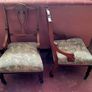Victorian pair of upholstered mahogany marquetry chairs Image 3
