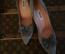 Moschino suede heels