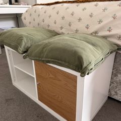 IKEA KALLAX Shelving Unit 1x3 (White) with Door Insert & Shelf Divider