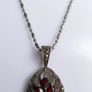 Vintage Beautiful Sterling Silver 925 Pendant With Garnet & Marcasite 18"  Chaine 10,7g Image 3