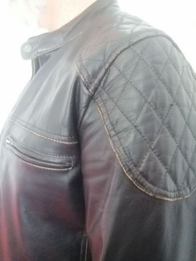 men's retro biker leather jacket