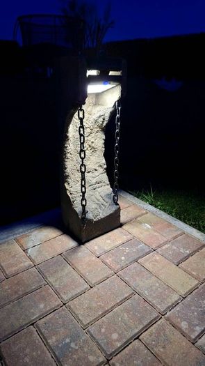 Handmade Concrete Garden Feature with Solar Light