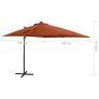 Cantilever Umbrella with Pole and LED Lights Terracotta 250 cm Image 10