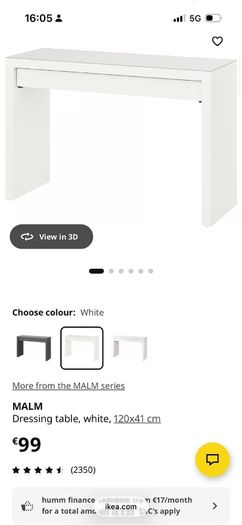 ikea malm dressing table /desk