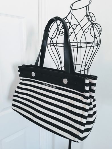 Armani Jeans Nautical Striped Tote Bag