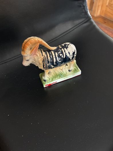 Vintage Staffordshire Pottery Ram Sheep Horns Figure Ornament