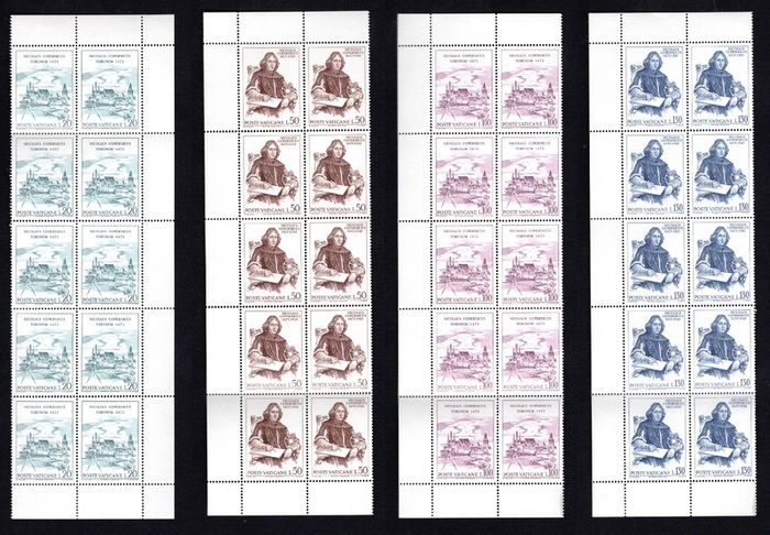 1973 Vatican City The 500th Anniversary of the Birth of Nicolaus Copernicus Commemorative Stamps Block of 10 Mint Never Hinged (MNH)