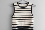 Pre Owned Classic Nautical Navy &amp; Cream Striped Fine Knit Top
