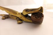 Vintage Rare Fabulous Antique Brass Crocodile Nutcracker .vintage . Vintage Brass Alligator Nutcracker Nutcracker Christmas gift present Collectable display decor shop memorabilia art deco