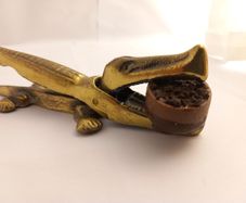 Vintage Rare Fabulous Antique Brass Crocodile Nutcracker .vintage . Vintage Brass Alligator Nutcracker Nutcracker Christmas gift present Collectable display decor shop memorabilia art deco
