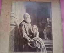 This Is A Vintage Large Original Photo Called The Blinde Begger Outside A Church Accompanied By A Young Girl  , The Original Painting Was Done By J.l. Dyckman In 1852,53  It Is In The National Gallery In London