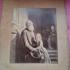 This Is A Vintage Large Original Photo Called The Blinde Begger Outside A Church Accompanied By A Young Girl  , The Original Painting Was Done By J.l. Dyckman In 1852,53  It Is In The National Gallery In London