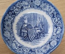 Vintage Liberty Blue Staffordshire Bowl Betsy Ross