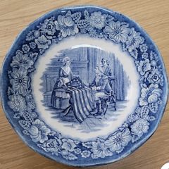 Vintage Liberty Blue Staffordshire Bowl Betsy Ross