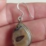 Vintage solid 925 sterling silver abalone shell drop earrings. Image 7