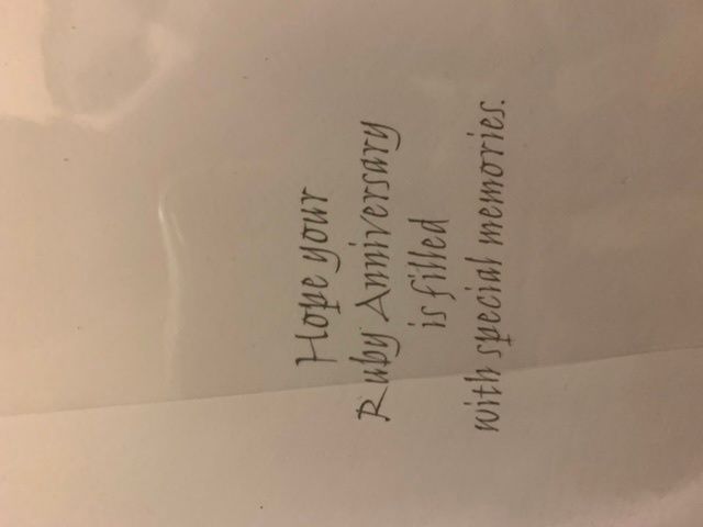 Ruby anniversary greeting card (40 years married)