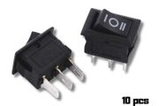 10pcs On Off On Rocker Switch 3 Pin 10x15mm 3A 250V Boat Car