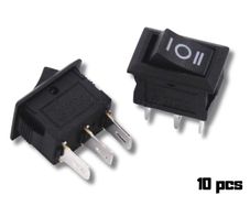 10pcs On Off On Rocker Switch 3 Pin 10x15mm 3A 250V Boat Car