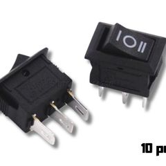 10pcs On Off On Rocker Switch 3 Pin 10x15mm 3A 250V Boat Car