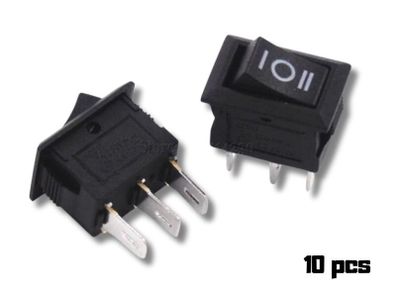10pcs On Off On Rocker Switch 3 Pin 10x15mm 3A 250V Boat Car