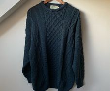 Quills Woollen Market 100% Wool Fisherman Aran Jumper