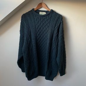 Quills Woollen Market 100% Wool Fisherman Aran Jumper