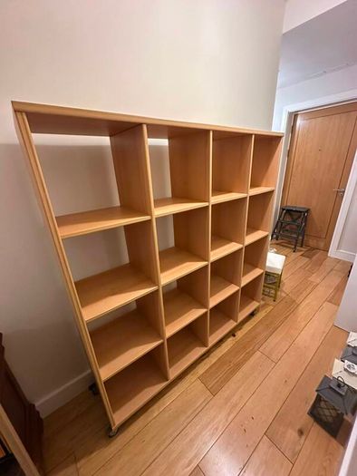 4x4 Cube Shelving Unit with Lockable Wheels