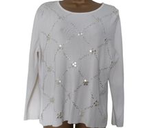 Jessica Graaf Ivory embellished ladies jumper size  xl 14-16 Postage included