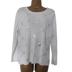 Jessica Graaf Ivory embellished ladies jumper size  xl 14-16 Postage included