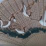 Wooden Hand Painted & Pierced Asian Fan Image 8