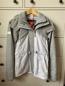Brand new Superdry women ladies jacket with tags. White and grey.