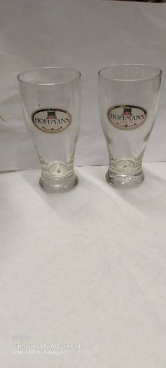hoffman's lager x 2  half pints glasses rare item ,by cherry's brewery's waterford ,,very good condition,,buyer collects or pays postage thank you