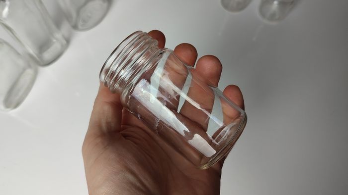 347 - Set of 6 Vintage Collectible Decorative Clear Glass Bottles and Jars