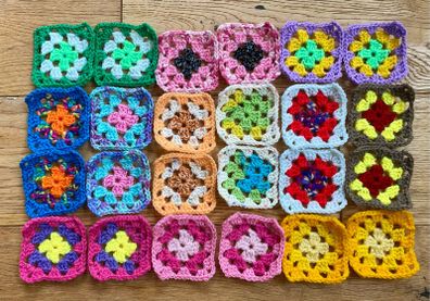 24 Crochet Granny Squares