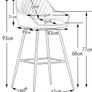 Set of two Bar Stool, Counter Stool, Bistro Stool, Set of 2, Velvet Padded Bar Chairs with Armrest, Fashionable Stool with Black Metal Legs for Kitchen, Bistro and Counter (Teal, 2) Image 2