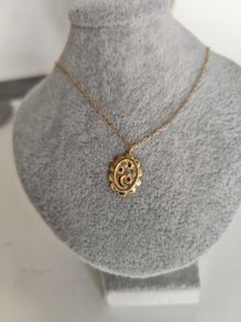 Necklace Pendent Silver Moon Timeless Elegance in Every Detail (Engravable Back)