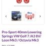 40mm Prosport lowering springs golf mk7 Image 4