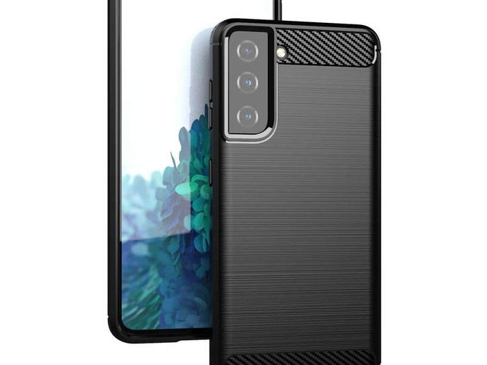 For Samsung Galaxy S21 Case Cover Carbon Fiber Design Shockproof Armor Black New - FHT32SMK3