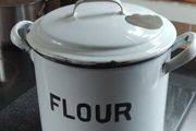 Vintage Enamel Flour Bin