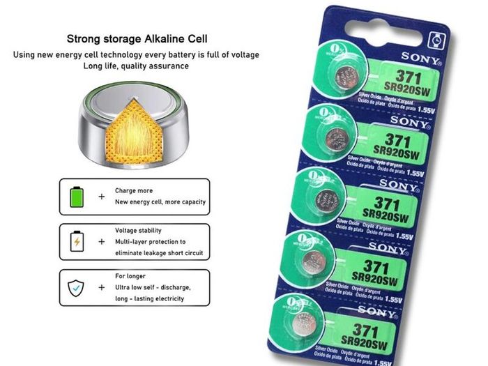SONY SR920SW 371 AG6 1.55V Alkaline Watch Batteries  5pcs