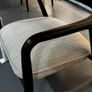 Lounge Chair Dark Espresso Oak Beige Fabric Image 5