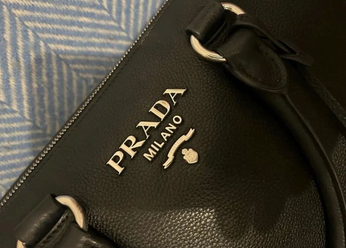 Prada black leather tote