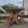 Outdoor Rustic Table with 2 benches Image 4