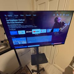 Sharp 40 2K TV + Mobile Stand with Wheels